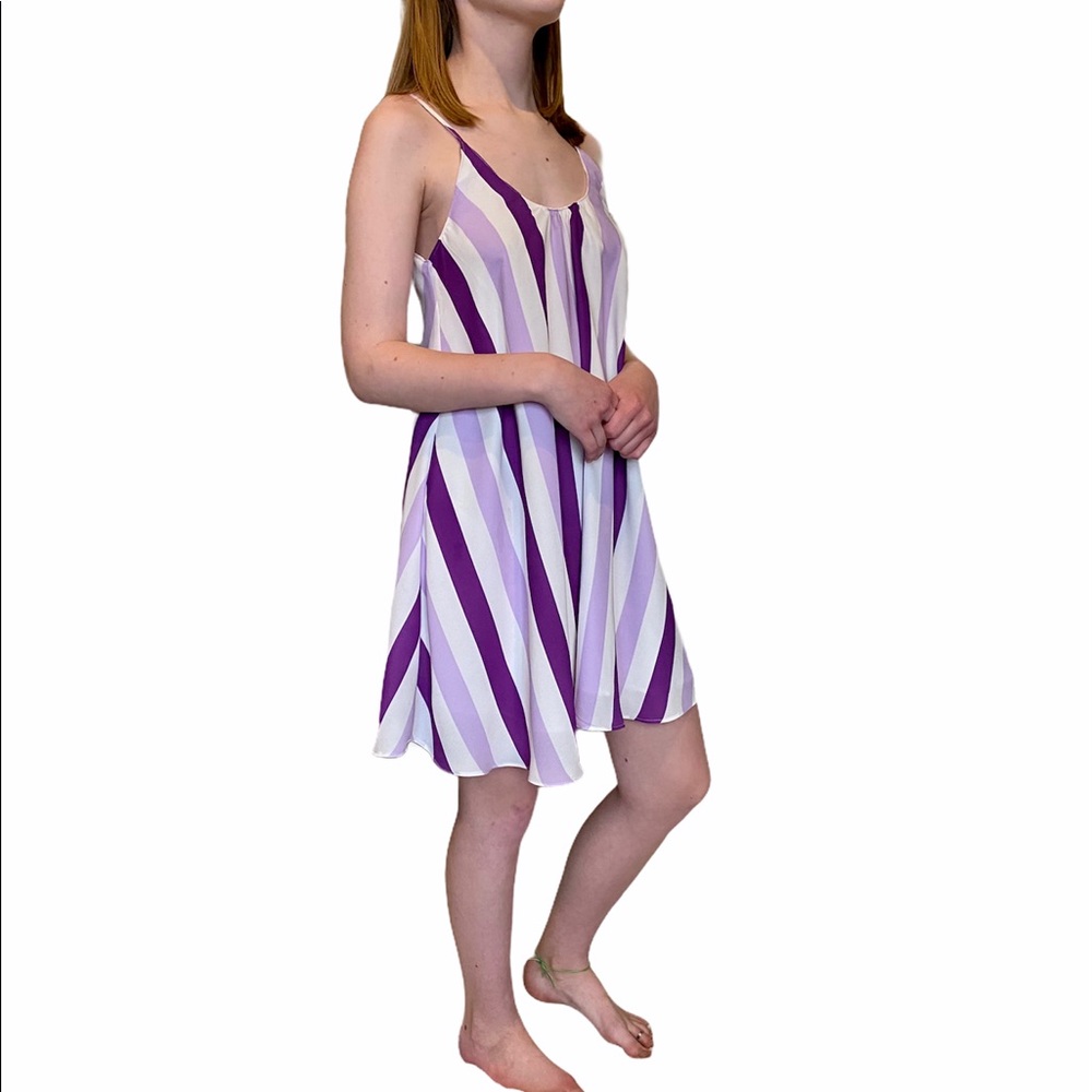 Purple and White Striped Dress